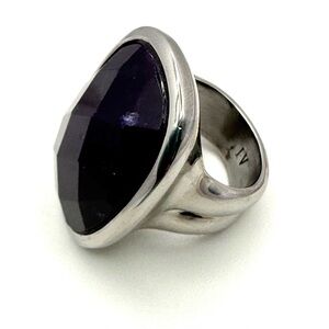 DYRBERG/KERN Dark Purple Statement Ring Size 9